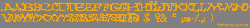 Graffitithree Font – Orange Fonts on Gray Background