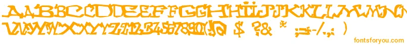 Graffitithree Font – Orange Fonts on White Background