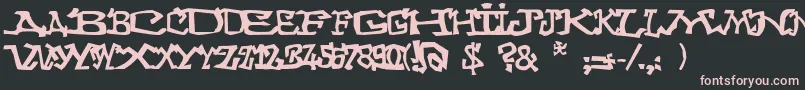 Graffitithree-Schriftart – Rosa Schriften auf schwarzem Hintergrund