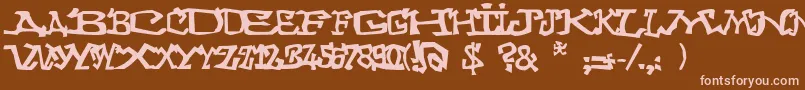 Graffitithree Font – Pink Fonts on Brown Background