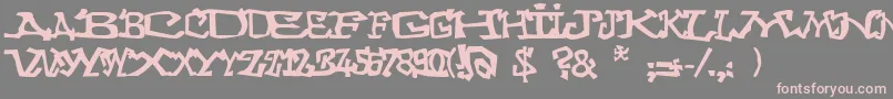 Graffitithree-Schriftart – Rosa Schriften auf grauem Hintergrund