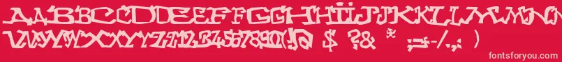 Graffitithree Font – Pink Fonts on Red Background