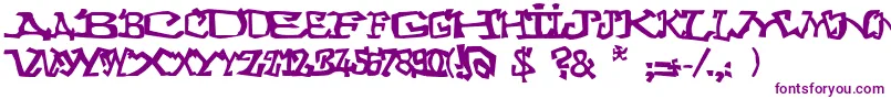 Шрифт Graffitithree – фиолетовые шрифты на белом фоне