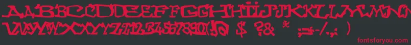 Шрифт Graffitithree – красные шрифты на чёрном фоне
