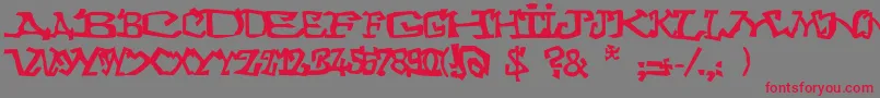 Graffitithree Font – Red Fonts on Gray Background