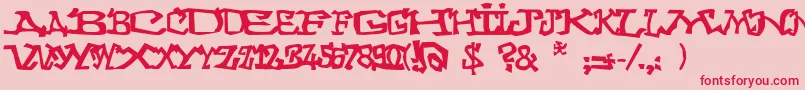 Graffitithree Font – Red Fonts on Pink Background