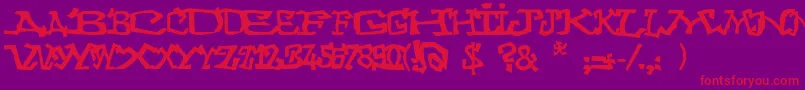 Graffitithree Font – Red Fonts on Purple Background