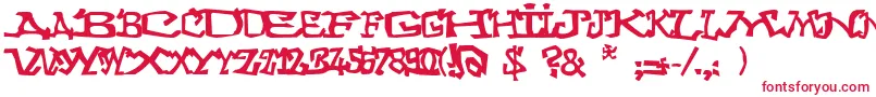 Graffitithree Font – Red Fonts on White Background