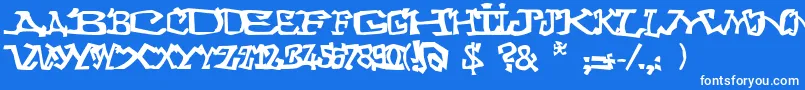 Graffitithree Font – White Fonts on Blue Background