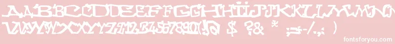 Graffitithree-Schriftart – Weiße Schriften auf rosa Hintergrund
