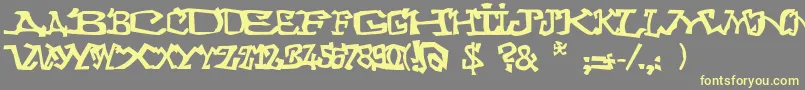 Graffitithree Font – Yellow Fonts on Gray Background