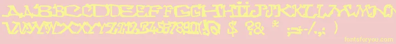 Шрифт Graffitithree – жёлтые шрифты на розовом фоне