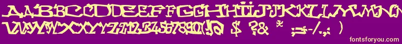 Graffitithree Font – Yellow Fonts on Purple Background