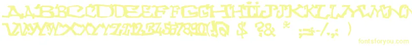 Graffitithree Font – Yellow Fonts on White Background