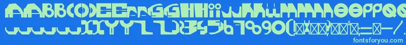 GherotypeRegular Font – Green Fonts on Blue Background