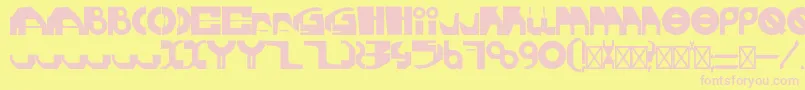 GherotypeRegular-Schriftart – Rosa Schriften auf gelbem Hintergrund