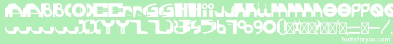 Fonte GherotypeRegular – fontes brancas em um fundo verde