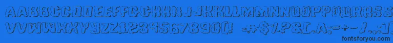 フォントTussleExpandedOutline – 黒い文字の青い背景