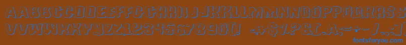 Czcionka TussleExpandedOutline – niebieskie czcionki na brązowym tle