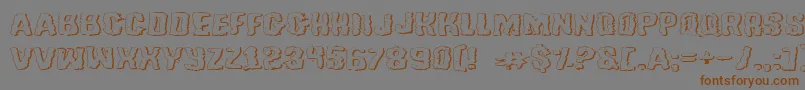 TussleExpandedOutline Font – Brown Fonts on Gray Background