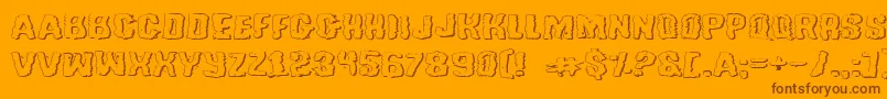 TussleExpandedOutline Font – Brown Fonts on Orange Background