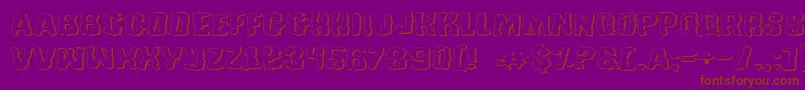 TussleExpandedOutline Font – Brown Fonts on Purple Background