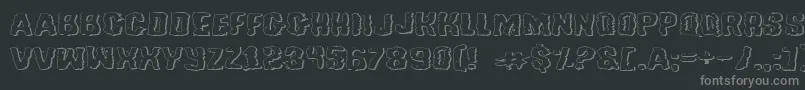 TussleExpandedOutline Font – Gray Fonts on Black Background