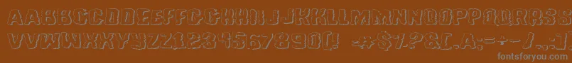 TussleExpandedOutline Font – Gray Fonts on Brown Background