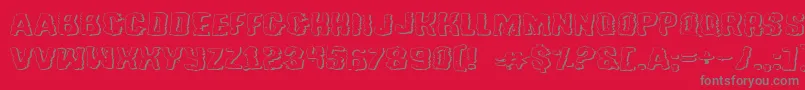 Шрифт TussleExpandedOutline – серые шрифты на красном фоне