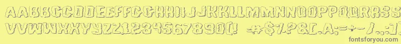 TussleExpandedOutline Font – Gray Fonts on Yellow Background