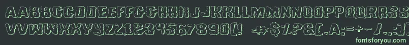 TussleExpandedOutline Font – Green Fonts on Black Background