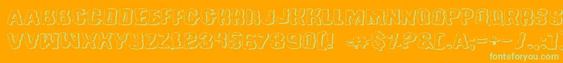TussleExpandedOutline Font – Green Fonts on Orange Background