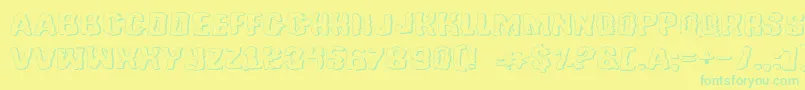 Police TussleExpandedOutline – polices vertes sur fond jaune