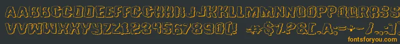 TussleExpandedOutline Font – Orange Fonts on Black Background
