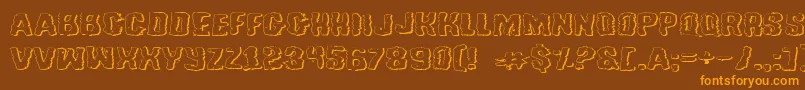 TussleExpandedOutline Font – Orange Fonts on Brown Background