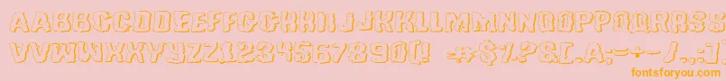 TussleExpandedOutline Font – Orange Fonts on Pink Background