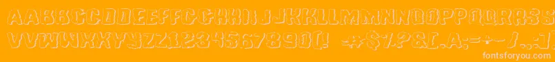 TussleExpandedOutline Font – Pink Fonts on Orange Background