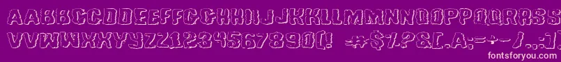 TussleExpandedOutline Font – Pink Fonts on Purple Background