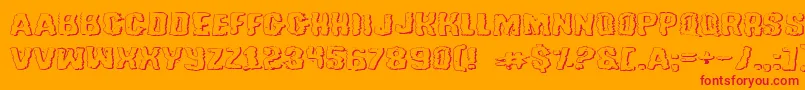 TussleExpandedOutline Font – Red Fonts on Orange Background