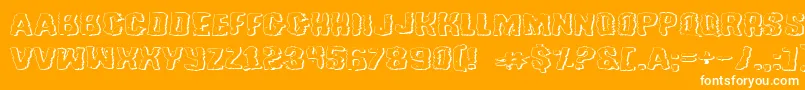 TussleExpandedOutline Font – White Fonts on Orange Background