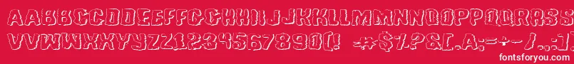 TussleExpandedOutline Font – White Fonts on Red Background