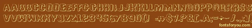 TussleExpandedOutline Font – Yellow Fonts on Brown Background