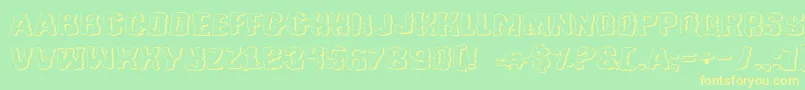 TussleExpandedOutline Font – Yellow Fonts on Green Background