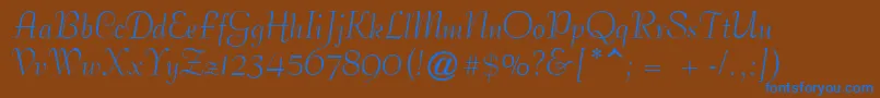 PetticoatScriptSsi Font – Blue Fonts on Brown Background