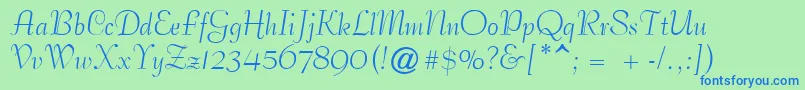 PetticoatScriptSsi Font – Blue Fonts on Green Background