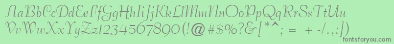 PetticoatScriptSsi Font – Gray Fonts on Green Background