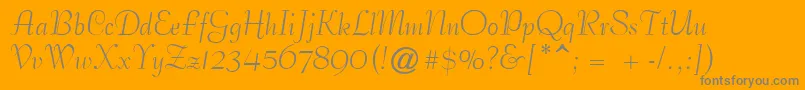 PetticoatScriptSsi-Schriftart – Graue Schriften auf orangefarbenem Hintergrund