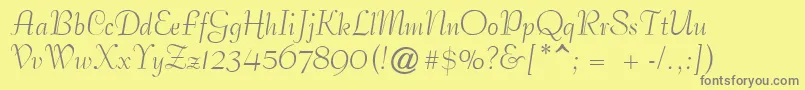 PetticoatScriptSsi Font – Gray Fonts on Yellow Background