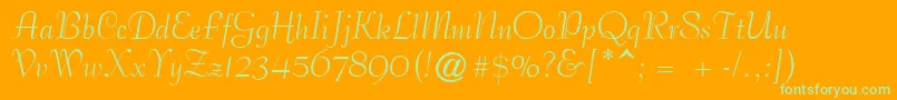 PetticoatScriptSsi Font – Green Fonts on Orange Background