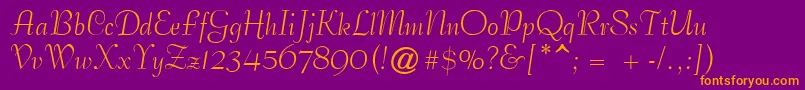 PetticoatScriptSsi Font – Orange Fonts on Purple Background